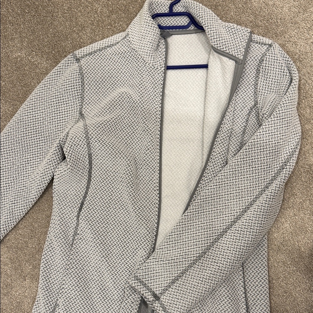 Women's Gray Patterned Full-Zip Jacket - Picture 5 of 5
